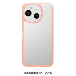 8433AS9HPCO [AQUOS sense9用 ハイブリッドケース カバー 耐衝撃吸収 強い 頑丈 クリア 透明 TPUバンパーケース ストラップホール コーラル]