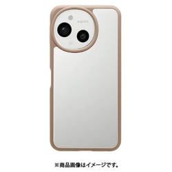 8434AS9HPGRG [AQUOS sense9用 ハイブリッドケース カバー 耐衝撃吸収 強い 頑丈 クリア 透明 TPUバンパーケース ストラップホール グレージュ]