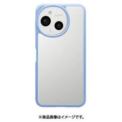 8435AS9HPBL [AQUOS sense9用 ハイブリッドケース カバー 耐衝撃吸収 強い 頑丈 クリア 透明 TPUバンパーケース ストラップホール ブルー]