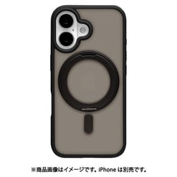8541IP461ZSFCBK [iPhone 16用 ZEROSAFE Circle ハイブリッドケース TPU＋PC Magsafe対応 360°回転スタンド フロストブラック]