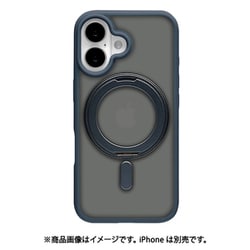 8543IP461ZSFCNV [iPhone 16用 ZEROSAFE Circle ハイブリッドケース TPU＋PC Magsafe対応 360°回転スタンド フロストネイビー]