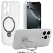 8547IP463ZSFSWH [iPhone 16 Pro用 ZEROSAFE Shaft ハイブリッドケース TPU＋PC カメラ周囲保護 Magsafe対応 360°回転スタンド フロストホワイト]