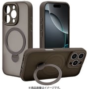 8549IP463ZSFSNL [iPhone 16 Pro用 ZEROSAFE Shaft ハイブリッドケース TPU＋PC カメラ周囲保護 Magsafe対応 360°回転スタンド フロストナチュラル]