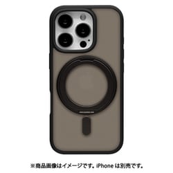 8553IP463ZSFCBK [iPhone 16 Pro用 ZEROSAFE Circle ハイブリッドケース TPU＋PC Magsafe対応 360°回転スタンド フロストブラック]
