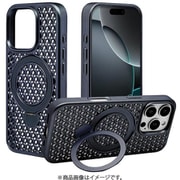 8559IP463ZSFMMN [iPhone 16 Pro用 ZEROSAFE Mesh ハイブリッドケース TPU＋PC Magsafe対応 360°回転スタンド ミッドナイト]