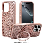8560IP463ZSFMPK [iPhone 16 Pro用 ZEROSAFE Mesh ハイブリッドケース TPU＋PC Magsafe対応 360°回転スタンド ピンク]
