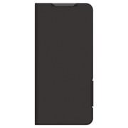 PM-F243PLFUBK [らくらくスマートフォン a/Lite MR01用 ケース レザー カバー 手帳型 マグネット フラップ 衝撃吸収 超軽量 薄型 スタンド機能付 UltraSlim ブラック]