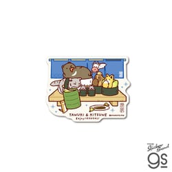 TNKT-014 タヌキとキツネ ダイカットステッカー おすしやさん