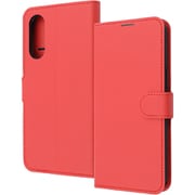 RT-FRS24AELC9/R [らくらくスマートフォン a/Lite用 Like standard 耐衝撃 ルーペ付き マグネットベルト シンプル 手帳型レザーケース / レッド]