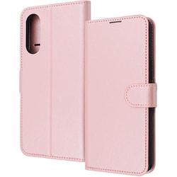 RT-FRS24AELC9/P [らくらくスマートフォン a/Lite用 Like standard 耐衝撃 ルーペ付き マグネットベルト シンプル 手帳型レザーケース / シャイニーピンク]