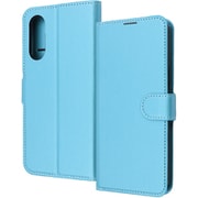 RT-FRS24AELC9/A [らくらくスマートフォン a/Lite用 Like standard 耐衝撃 ルーペ付き マグネットベルト シンプル 手帳型レザーケース / シャイニーブルー]