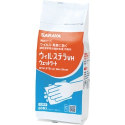 速乾性手指消毒剤含浸不織布 ウィル・ステラVHウェットシート 詰替用 80枚入 42381