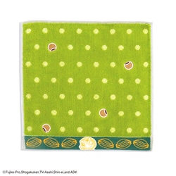 21-2680070 [ドラえもん どら焼き 25cm×25cm グリーン タオルハンカチ]
