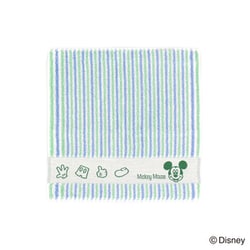 38-1240080 [Disney ポップライン 25cm×25cm グリーン タオルハンカチ ミッキーマウス パッケージ入り]