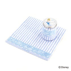 38-1250080 [Disney プチドレス 25cm×25cm ブルー タオルハンカチ プリンセスシリーズ シンデレラ パッケージ入り]