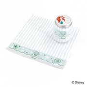 38-1250080 [Disney プチドレス 25cm×25cm グリーン タオルハンカチ プリンセスシリーズ アリエル パッケージ入り]