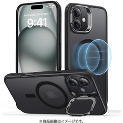 Classic Hybrid Case with Stash Stand （HaloLock） iPhone 16 - Frosted Black [調節可能な隠れスタンド付き 米軍MIL規格 MagSafe対応 耐黄変 耐衝撃 iPhone 16 専用ケース]