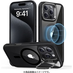 Classic Hybrid Case with Stash Stand （HaloLock） iPhone 16 Pro - Clear Black [調節可能な隠れスタンド付き 米軍MIL規格 MagSafe対応 耐黄変 耐衝撃 iPhone 16 Pro 専用ケース]