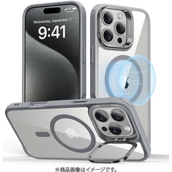 Classic Hybrid Case with Stash Stand （HaloLock） iPhone 16 Pro Max - Clear Grey [調節可能な隠れスタンド付き 米軍MIL規格 MagSafe対応 耐黄変 耐衝撃 iPhone 16 Pro Max 専用ケース]