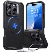 Cyber Tough Case with Stash Stand （HaloLock） iPhone 16 Pro - Black [多用途カメラスタンド付き 7x軍用規格保護 MagSafe対応 耐衝撃 全面保護 iPhone 16 Pro 専用ケース]