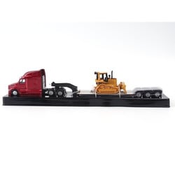 DM84419 1/87 完成品 ピータービルト 579 ウルトラロフト トラクタ w/ローボーイトレーラー＆CAT D5M ブルドーザ付属 [ダイキャストミニカー]