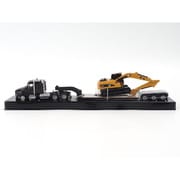DM84420 1/87 完成品 ケンワース 880 s SBFS 40インチスリーパー タンデムトラクタ w/ローボーイトレーラ&CAT 320D L 油圧ショベル付属 [ダイキャストミニカー]