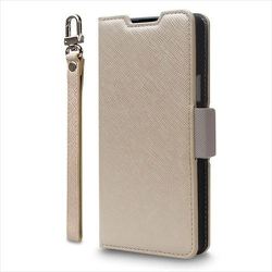 CR_P9CCSPLNA_BG [Google Pixel 9/9 Pro用 ケース 手帳型 カード 収納 ストラップ スタンド機能付 PU レザー デニム カバー NU ベージュ×グレー]