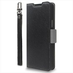 CR_P9CCSPLNA_BN [Google Pixel 9/9 Pro用 ケース 手帳型 カード 収納 ストラップ スタンド機能付 PU レザー デニム カバー NU ブラック×ニュートラルグレー]