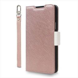CR_P9CCSPLNA_CW [Google Pixel 9/9 Pro用 ケース 手帳型 カード 収納 ストラップ スタンド機能付 PU レザー デニム カバー NU シャンパンローズ×ホワイト]