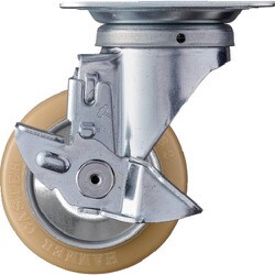 ハンマー 旋回式ウレタン車輪（ローラーベアリング）100mm ストッパー付 419S-URB100