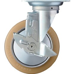 ハンマー 旋回式ウレタン車輪（ローラーベアリング）150mm ストッパー付 419S-URB150