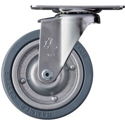 ハンマー プレート式キャスター 自在 ゴム車輪（スチールホイール） 100mm Eシリーズ 420E-PR100