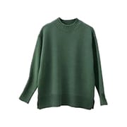 fr980048 [980048008 【静電気防止】ハイネックサイドスリットニット Lサイズ カーキ]