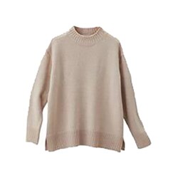 fr980048 [980048003 【静電気防止】ハイネックサイドスリットニット Mサイズ ベージュ]