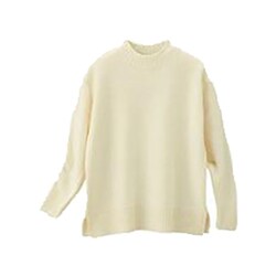 fr980048 [980048001 【静電気防止】ハイネックサイドスリットニット Mサイズ アイボリー]