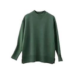 fr980048 [980048007 【静電気防止】ハイネックサイドスリットニット Mサイズ カーキ]