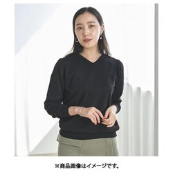 fr980060 [980060002 選べるデザイン【ウォッシャブル】シンプルニット Lサイズ Vネック/ブラック]