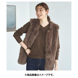 fr980060 [980060005 選べるデザイン【ウォッシャブル】シンプルニット Lサイズ Vネック/モカ]