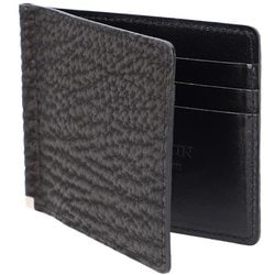 LY1303 SUNAMURA 砂村 日本製 高級レザーシャーク 札ばさみ 財布 BKxBK ly1303