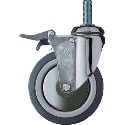 ハンマー ねじ込み旋回式ウレタン車輪（ナイロンホイール・ボールベアリング）125mm トータルロック 915MA-KUB125