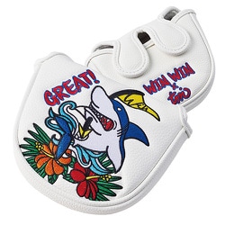 PCM-408 [パターカバー ALOHA SHARK PUTTER COVER マレットタイプ（PUレザー） WH]