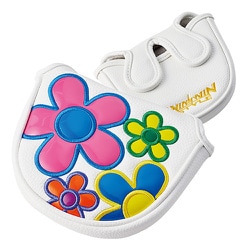 PCM-411 [パターカバー COLORFUL DAISY PUTTER COVER マレットタイプ（PUレザー） WH]