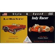 GM03608 ビンテージカーセット 2（1/72 1950 Concept Lesabre＆1/60 インディレーサー） [組立式プラスチックモデル]