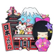 NB-JW349 [木製マグネット 姫こけし（ピンク）]
