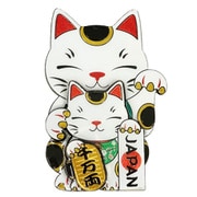 NB-JWE201 [木製エッチングマグネット 招き猫（白）]