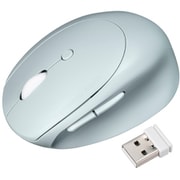 静音ワイヤレス コンボ 小型エルゴノミクスマウス 充電式 5ボタン FREERO ブルー MA-EWBBS522BL