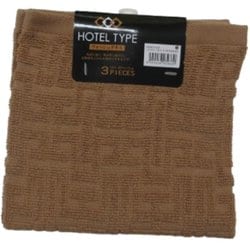 ウォッシュタオル 3枚組 バラエティカラー5 BROWN WO801426