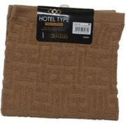 WO801426 [ウォッシュタオル 3枚組 バラエティカラー5 BROWN]