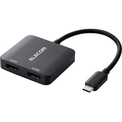 USB Type-C - HDMI×2変換プラグ 12cm 4K60Hz ブラック AD-CHDMI2BK2