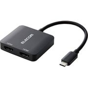 USB Type-C - HDMI×2変換プラグ 12cm 4K60Hz ブラック AD-CHDMI2BK2